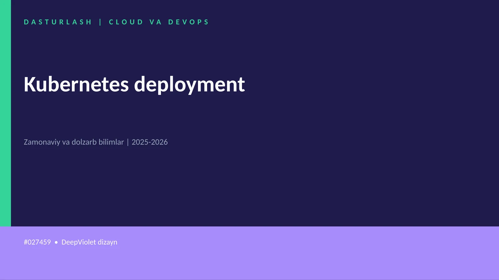 Kubernetes deployment 1