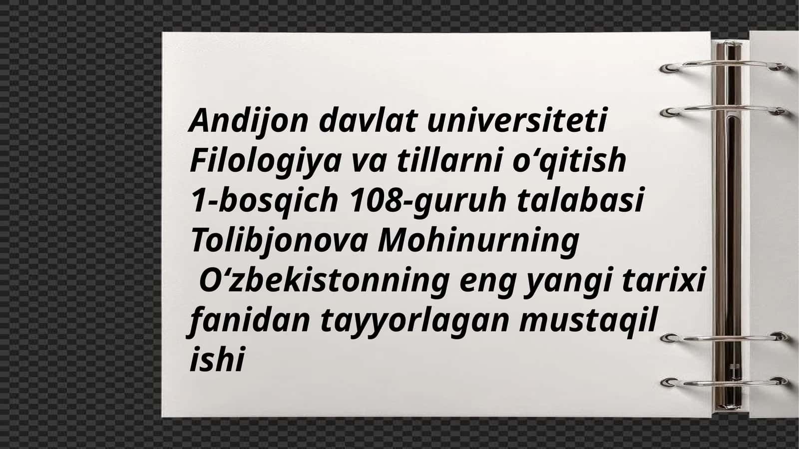 Yoshlar mamlakatida ta'limni isloqilish 1