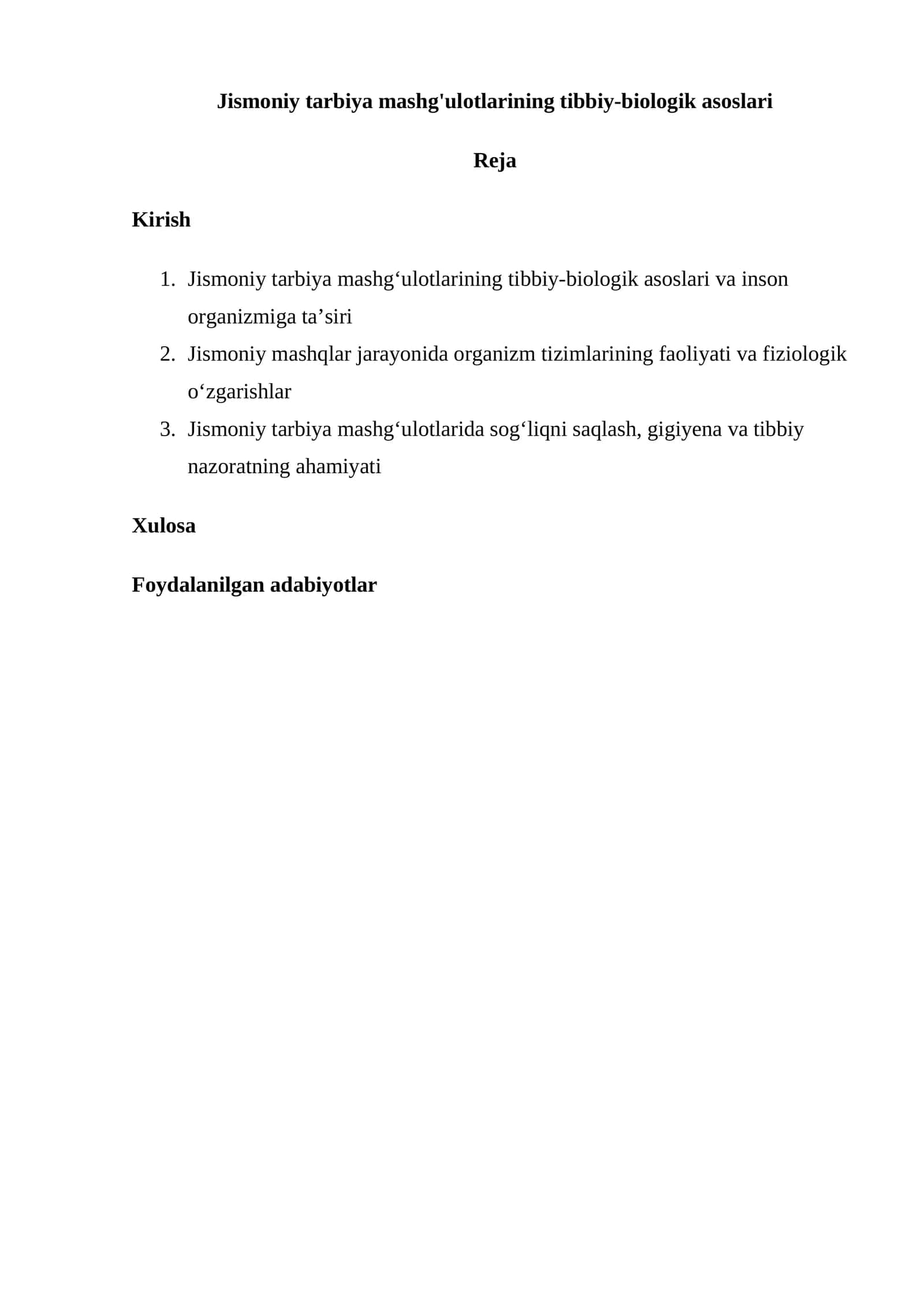 Jismoniy tarbiya mashg'ulotlarining tibbiy-biologik asoslari 1