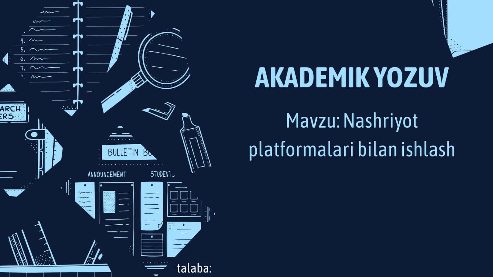 Nashriyot platformalari bilan ishlash 1