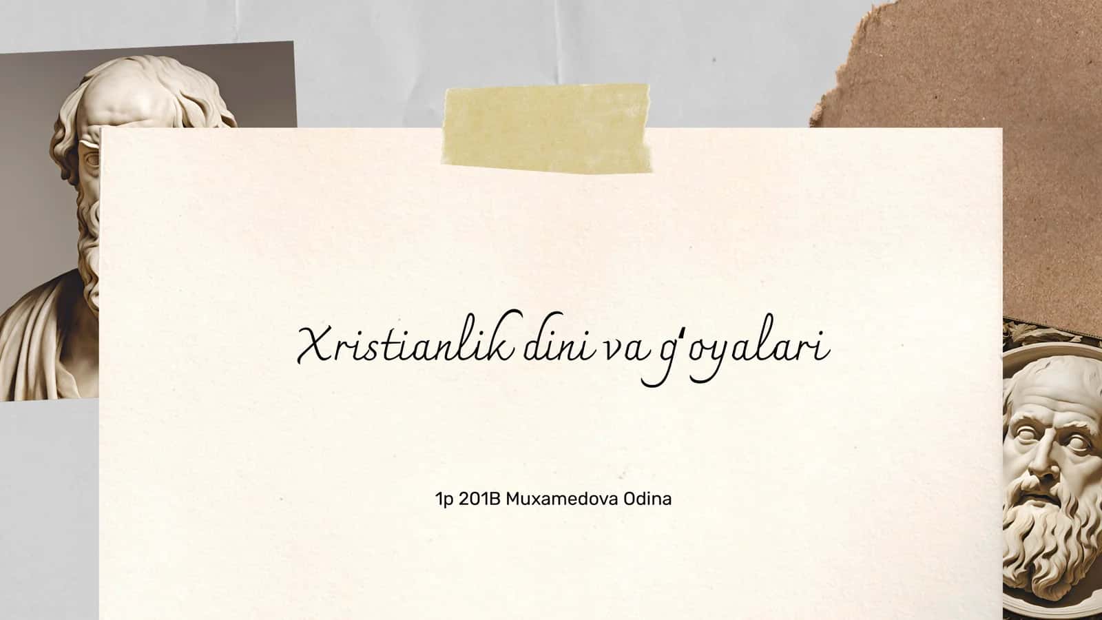 Xristianlik dini va gʻoyalari 1