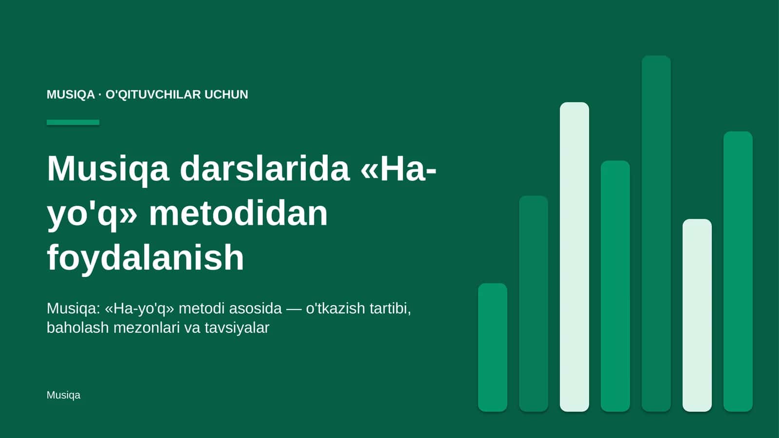musiqa darslarida ha yo'q metodidan foydalanish 1752 1