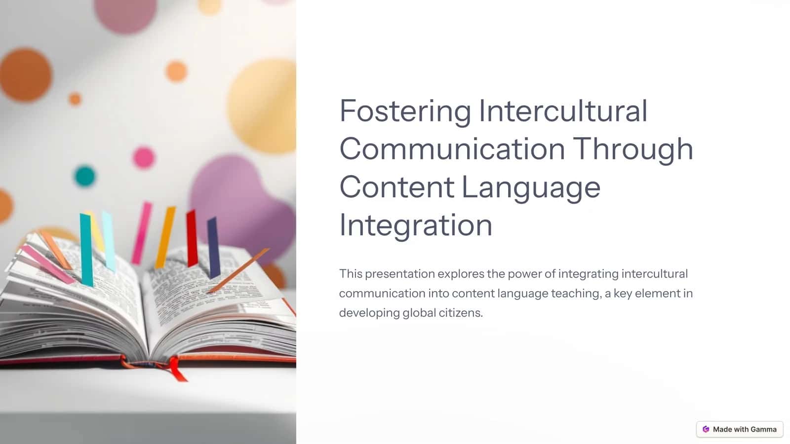 Intercultural Communication Through Content Language Integration 1