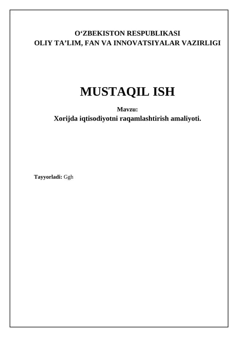 Xorijda iqtisodiyotni raqamlashtirish amaliyoti 1