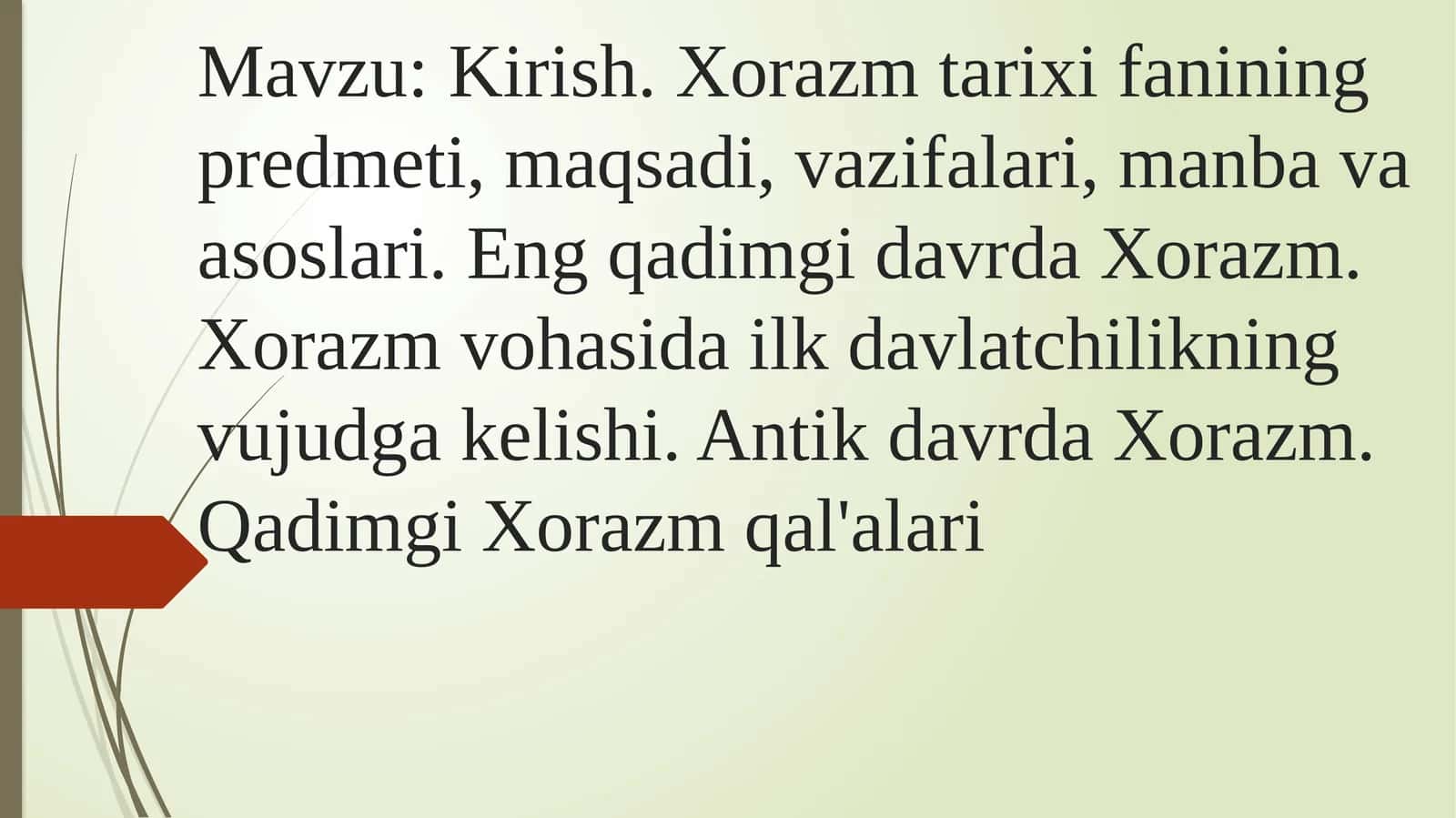 Kirish. Xorazm tarixi 1