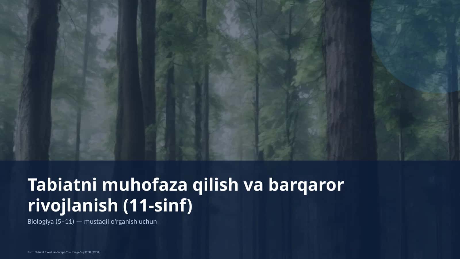 Tabiatni muhofaza qilish va barqaror rivojlanish (11-sinf) 1