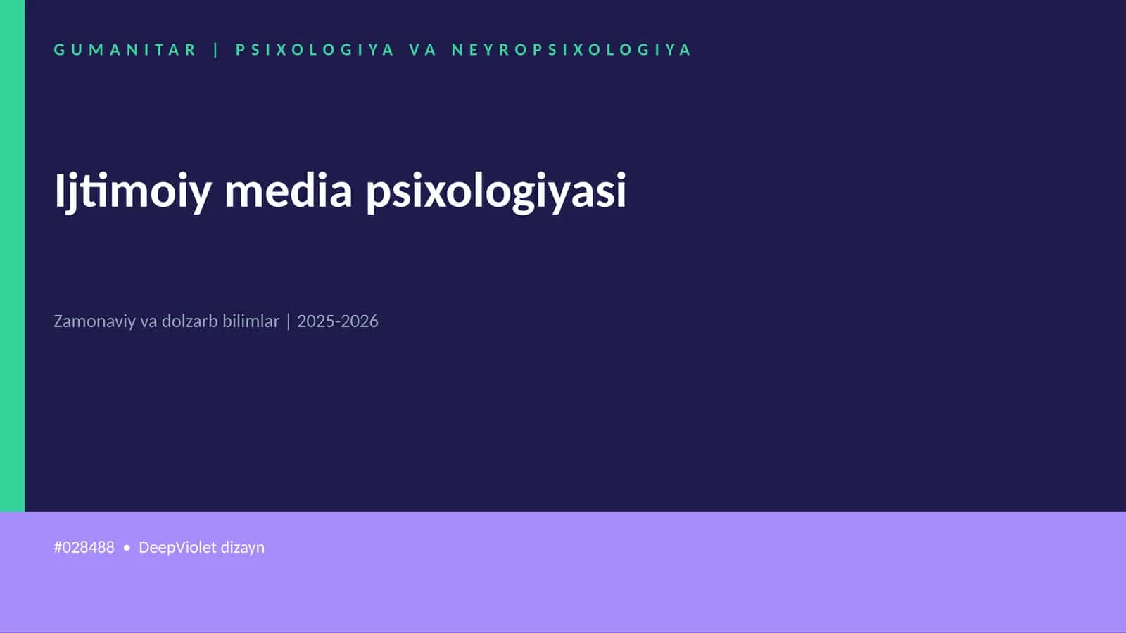 Ijtimoiy media psixologiyasi 1