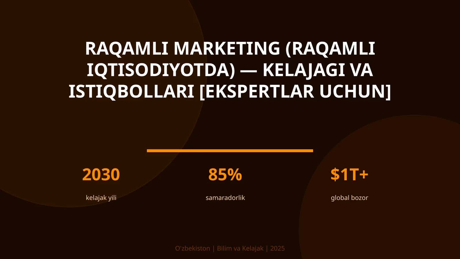 RAQAMLI MARKETING (RAQAMLI IQTISODIYOTDA) — KELAJAGI VA ISTIQBOLLARI [EKSPERTLAR UCHUN] 1