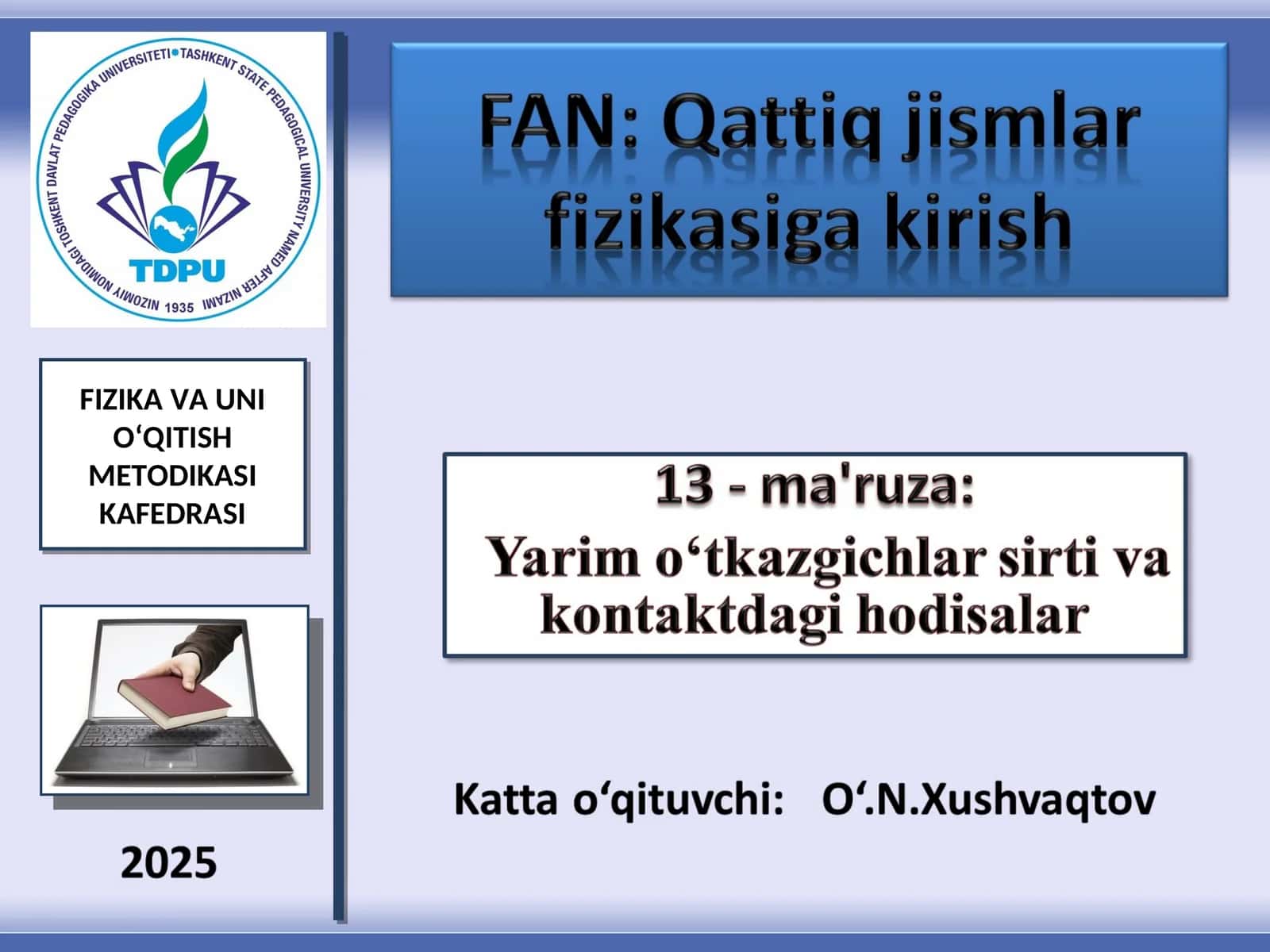 Yarimo‘tkazgich bilan metall chegarasidagi to‘siq (Shottki to‘sig‘i) 1