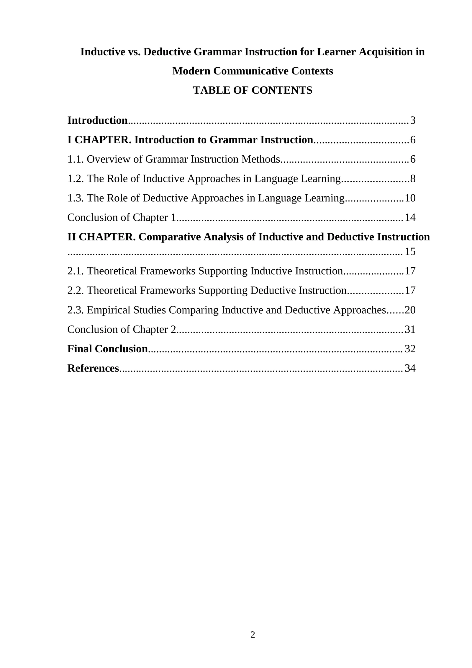 Inductive vs. Deductive Grammar Instruction for Learner Acquisition in Modern Communicative Contexts 1
