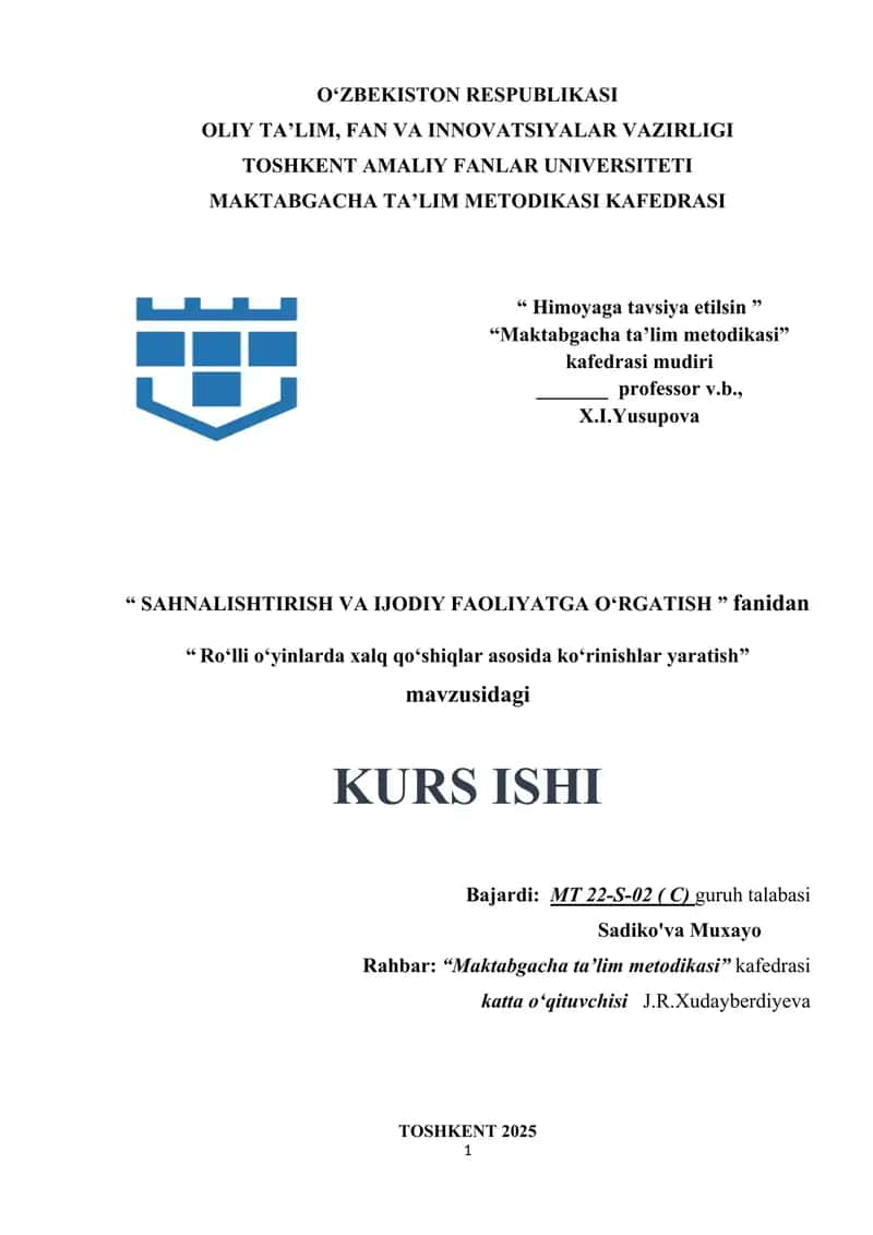 Roʻlli oʻyinlarda xalq qoʻshiqlar asosida koʻrinishlar yaratish 1