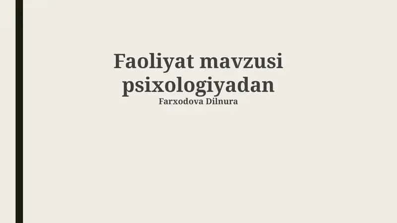 Psixologiya: Ta'riflar, Sohalar va Asosiy Nazariyalar 1