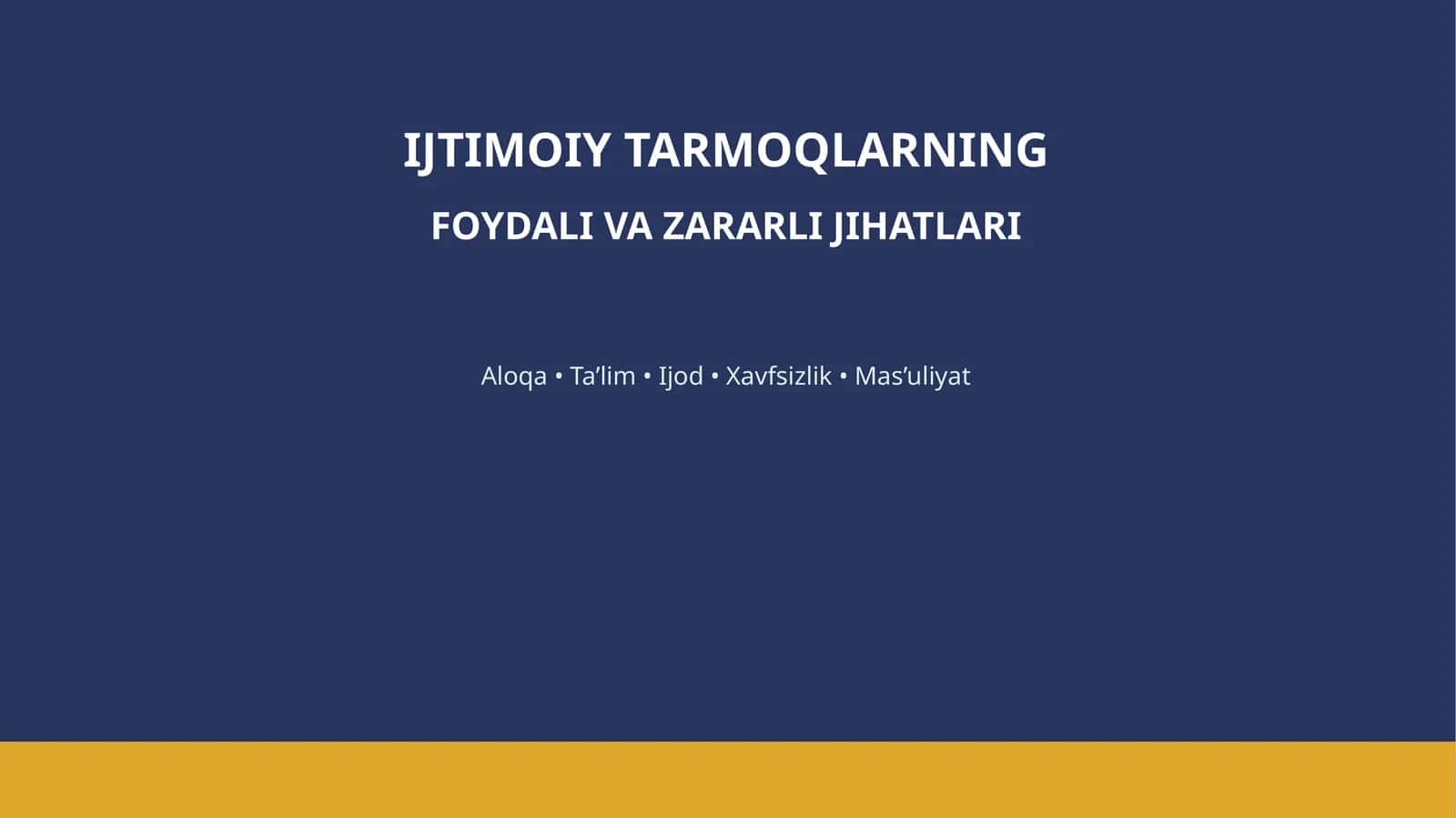 Ijtimoiy Tarmoqlarning Foydali va Zararli Jihatlari 1