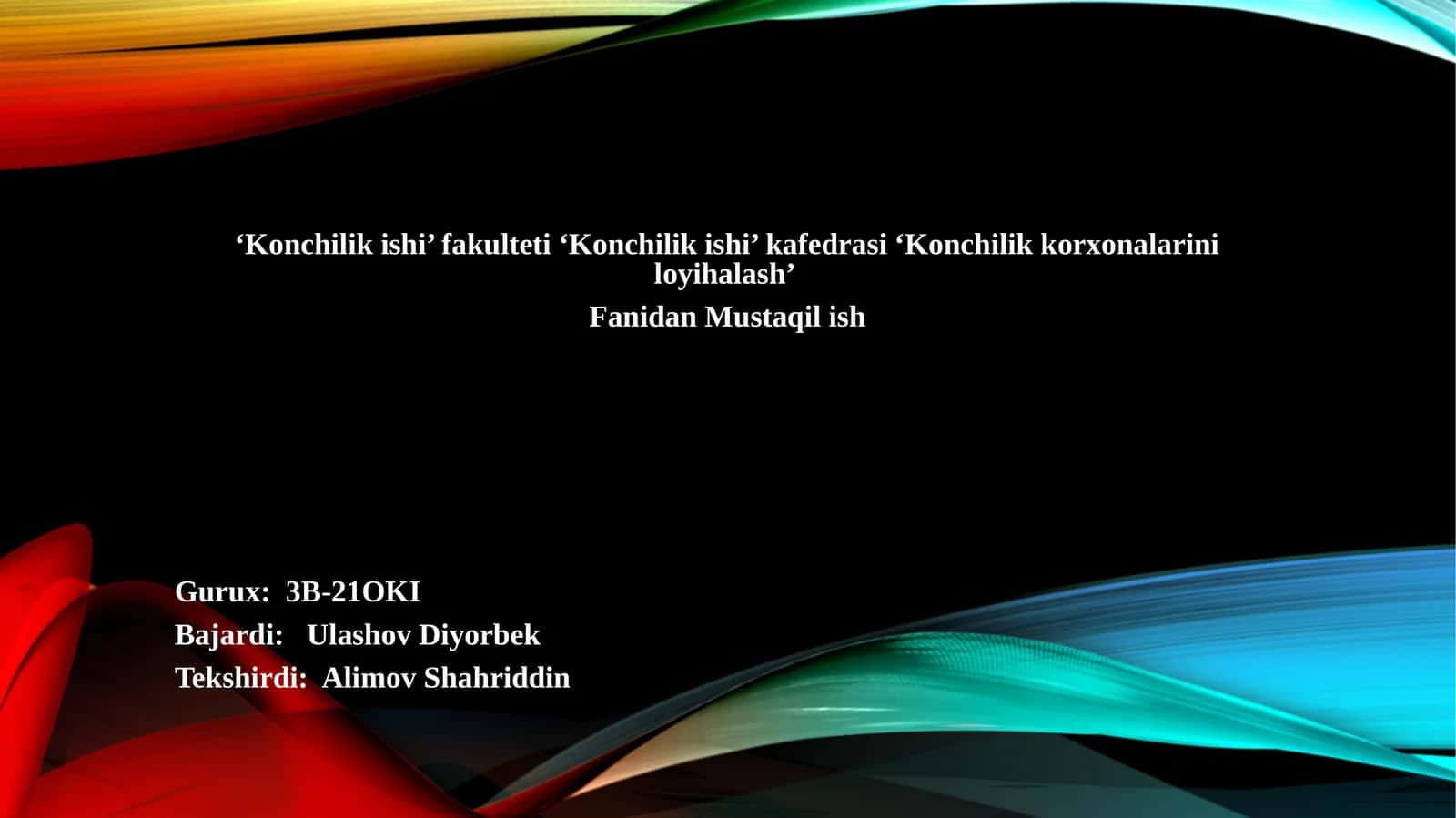 Tebinbuloq konining texnologik jarayonlari va qazib olish tizimi 1