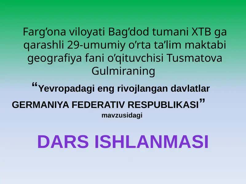 GERMANIYA FEDERATIV RESPUBLIKASI 1