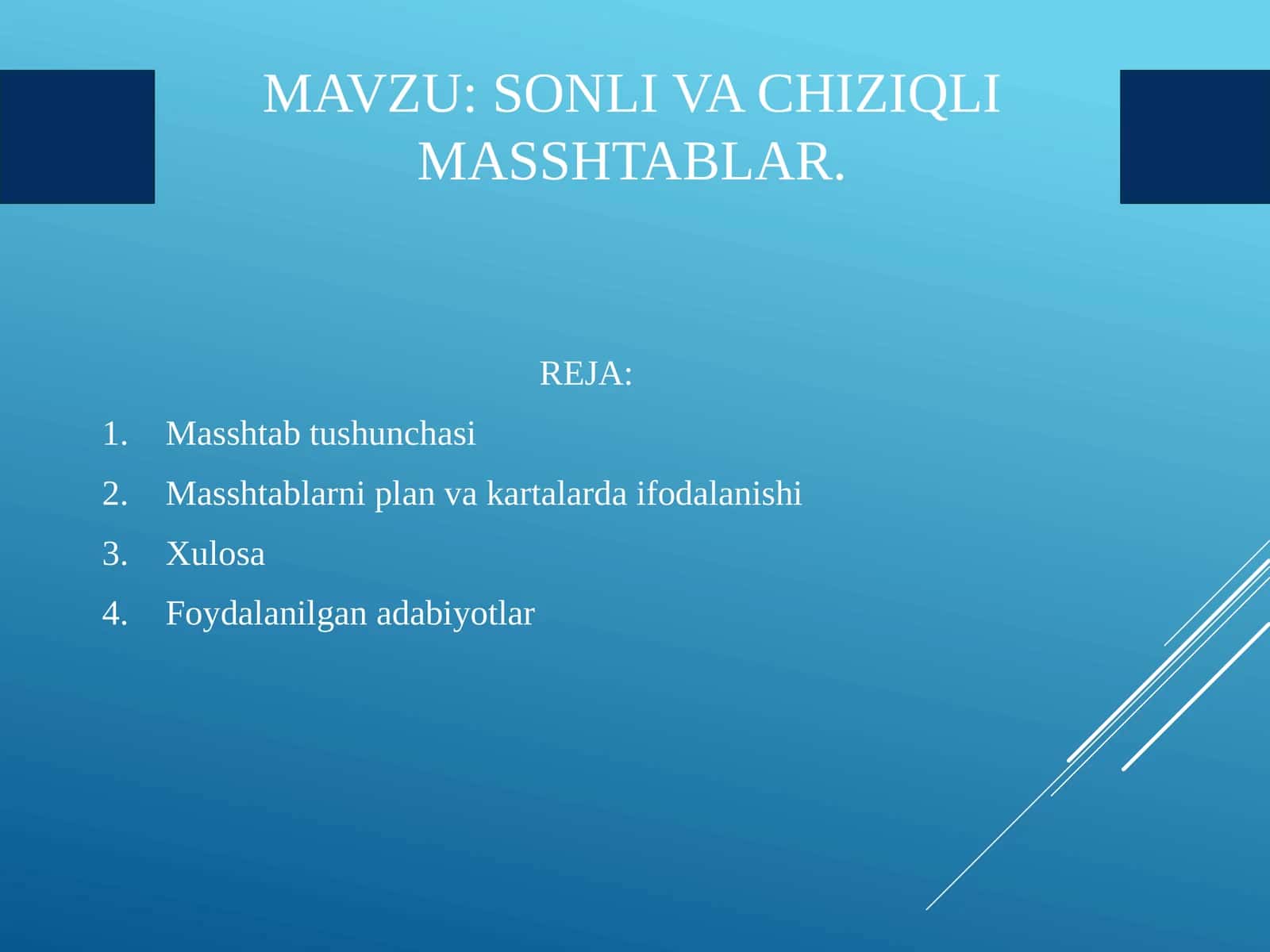 Sonli va chiziqli masshtablar. 1