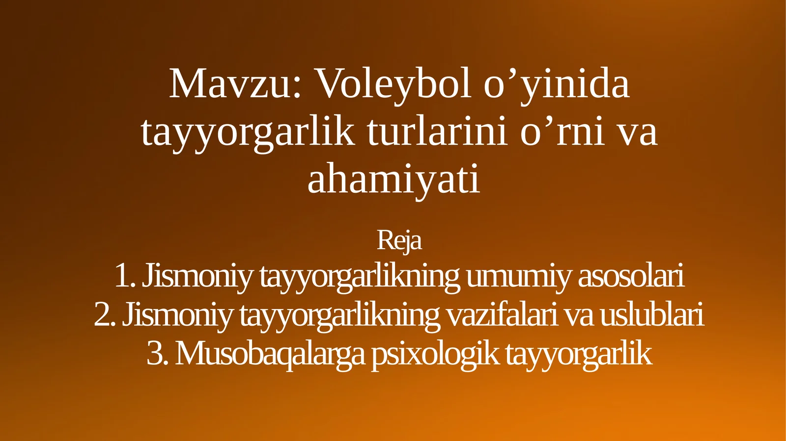 Voleybolo’yinidatayyorgarlikturlarinio’rnivaahamiyati 1