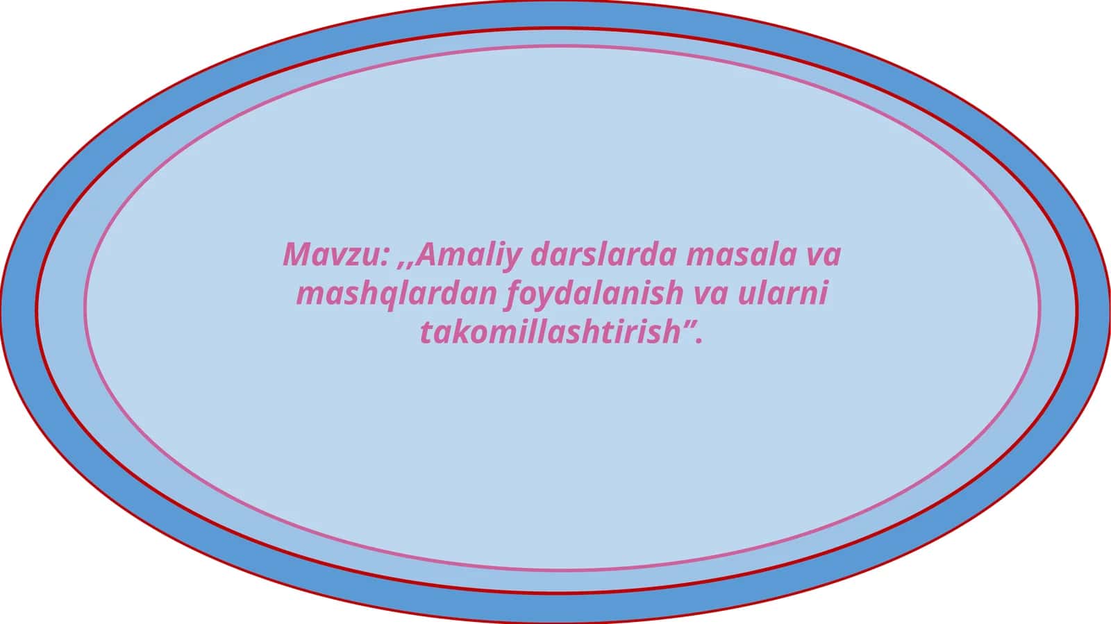 Amaliy darslarda masala va mashqlardan foydalanish va ularni takomillashtirish’’. 1