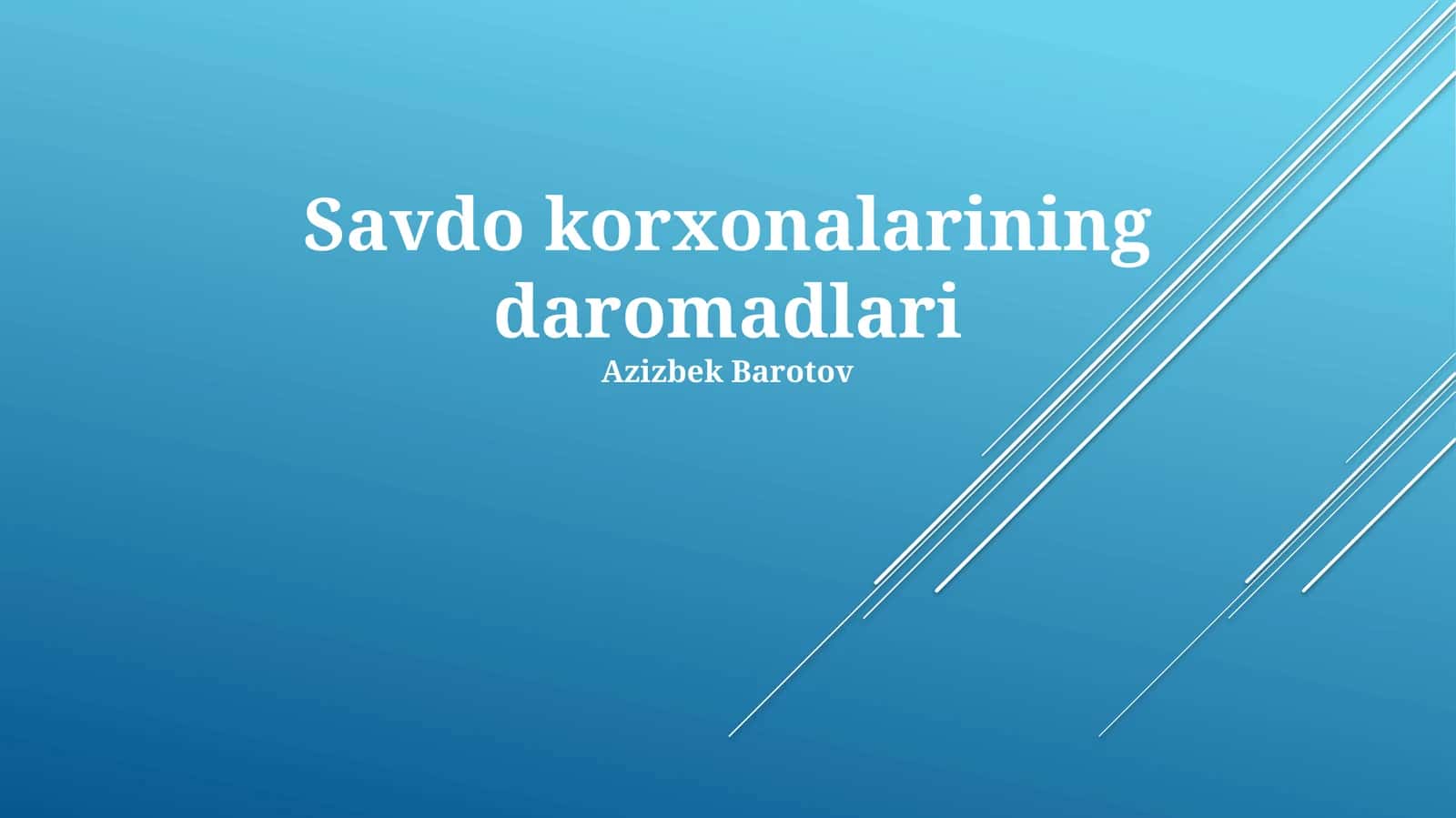 Savdo daromadlari 1
