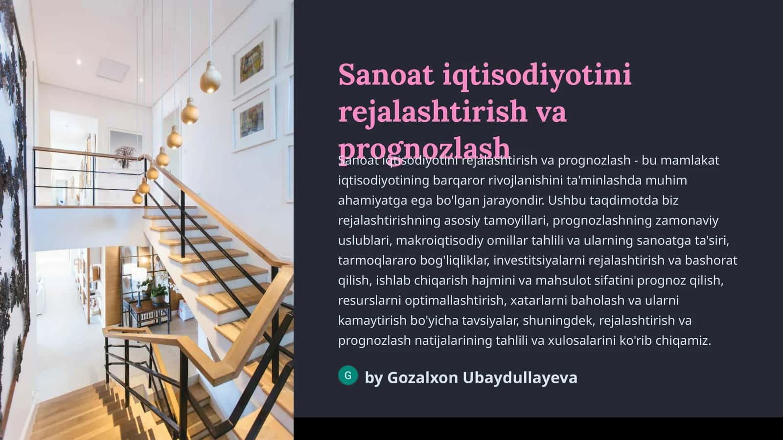 Sanoat iqtisodiyotini rejalashtirish va prognozlash 1