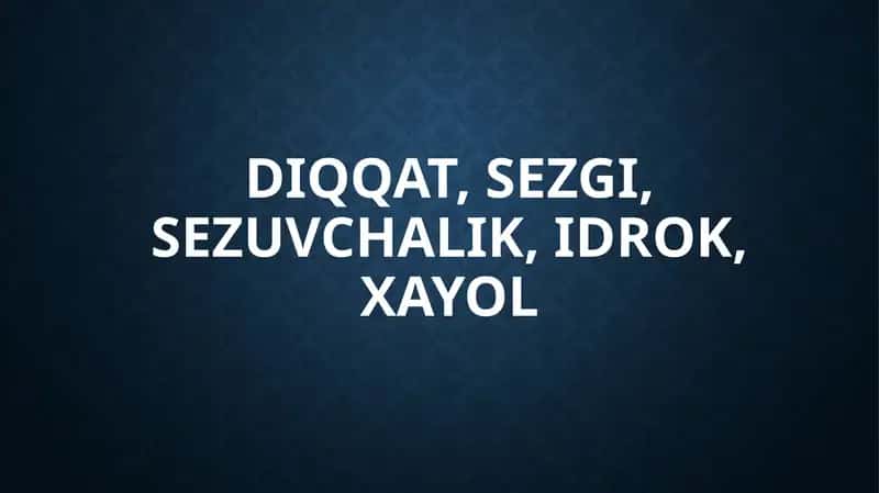 Diqqat, Sezgi, Xayol, Idrok 1