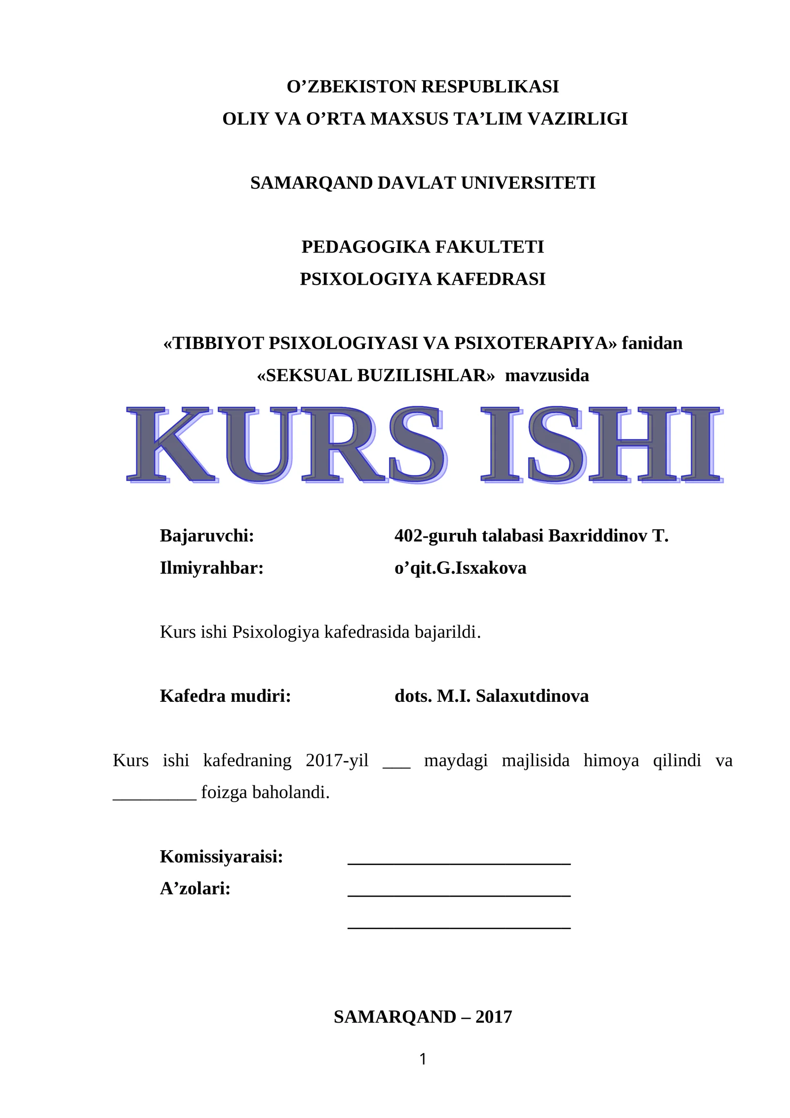 «SEKSUAL BUZILISHLAR» 1