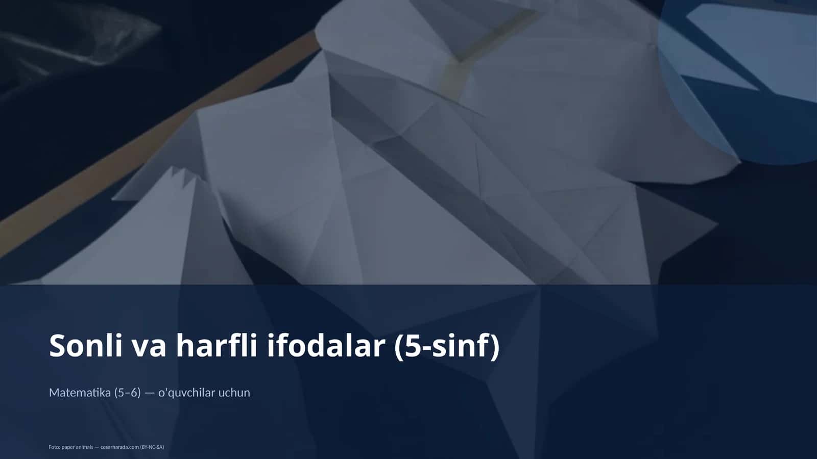 Sonli va harfli ifodalar (5-sinf) 1