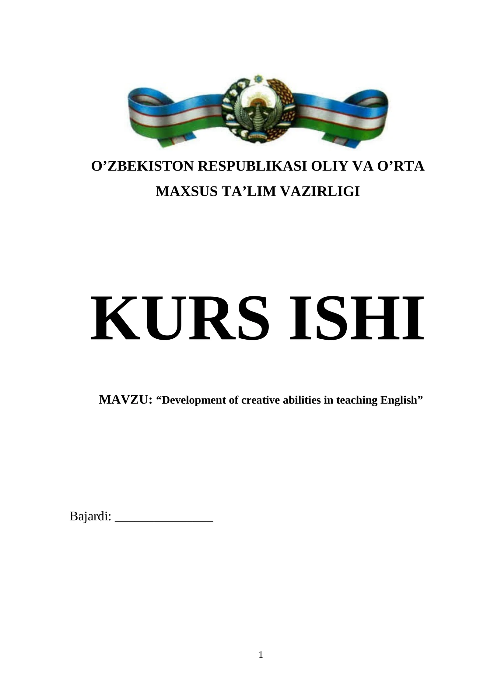 Development of creative abilities in teaching English 1