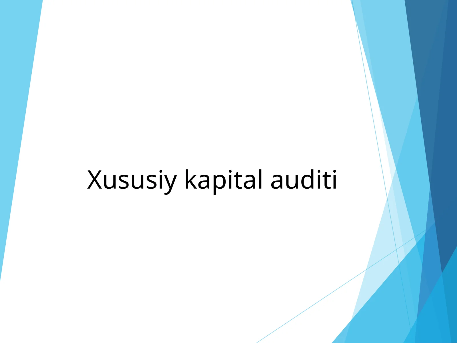 Xususiy kapital auditi 1