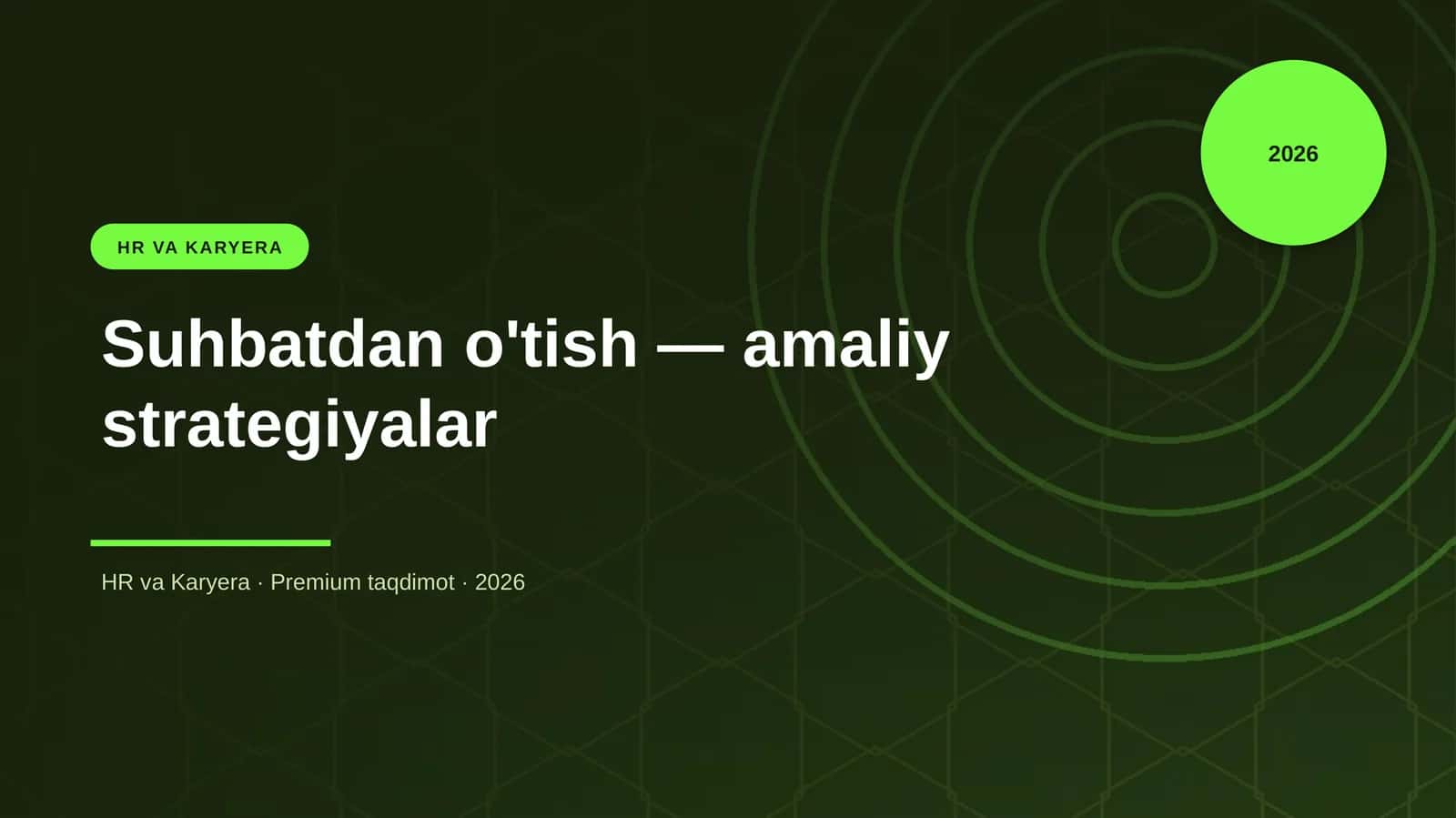 Suhbatdan o'tish — amaliy strategiyalar 1