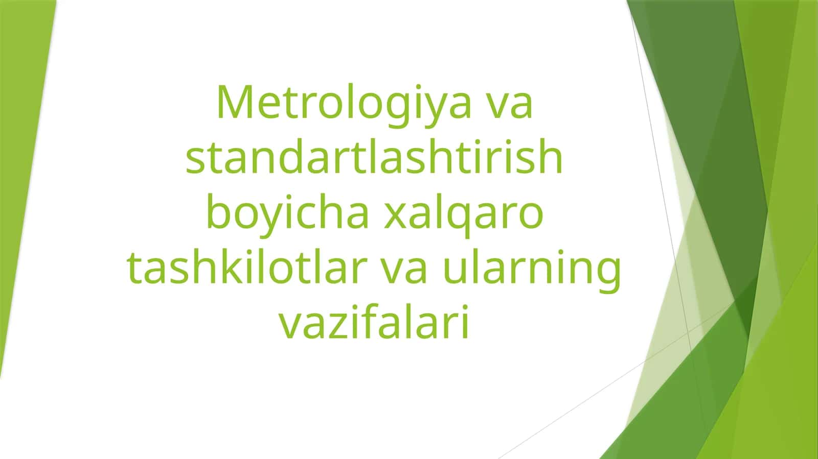 Metrologiyavastandartlashtirishboyichaxalqarotashkilotlarvaularningvazifalari 1