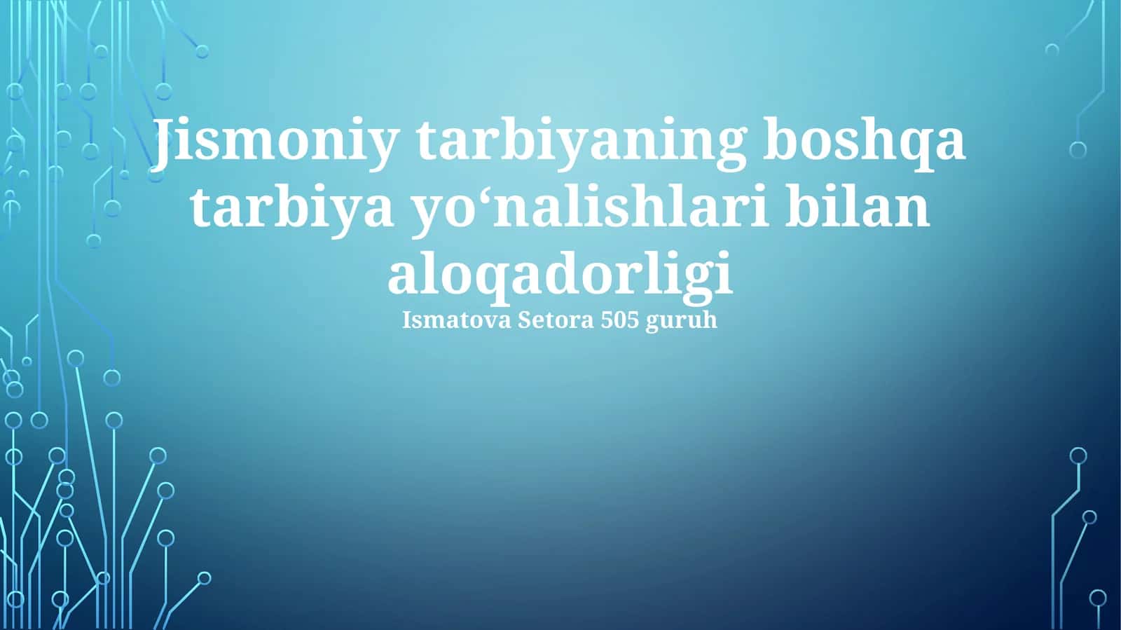 Jismoniy tarbiyaning boshqa tarbiya yo‘nalishlari bilan aloqadorligi 1