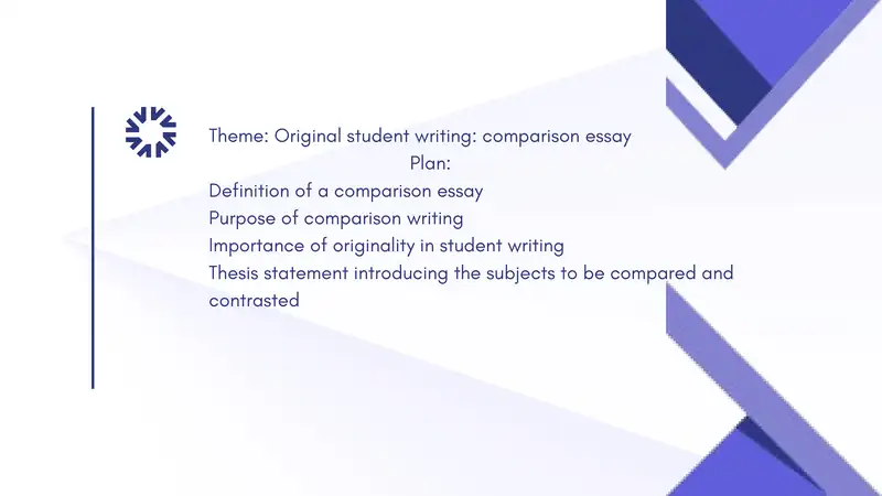 Original student writing: comparison essay 1