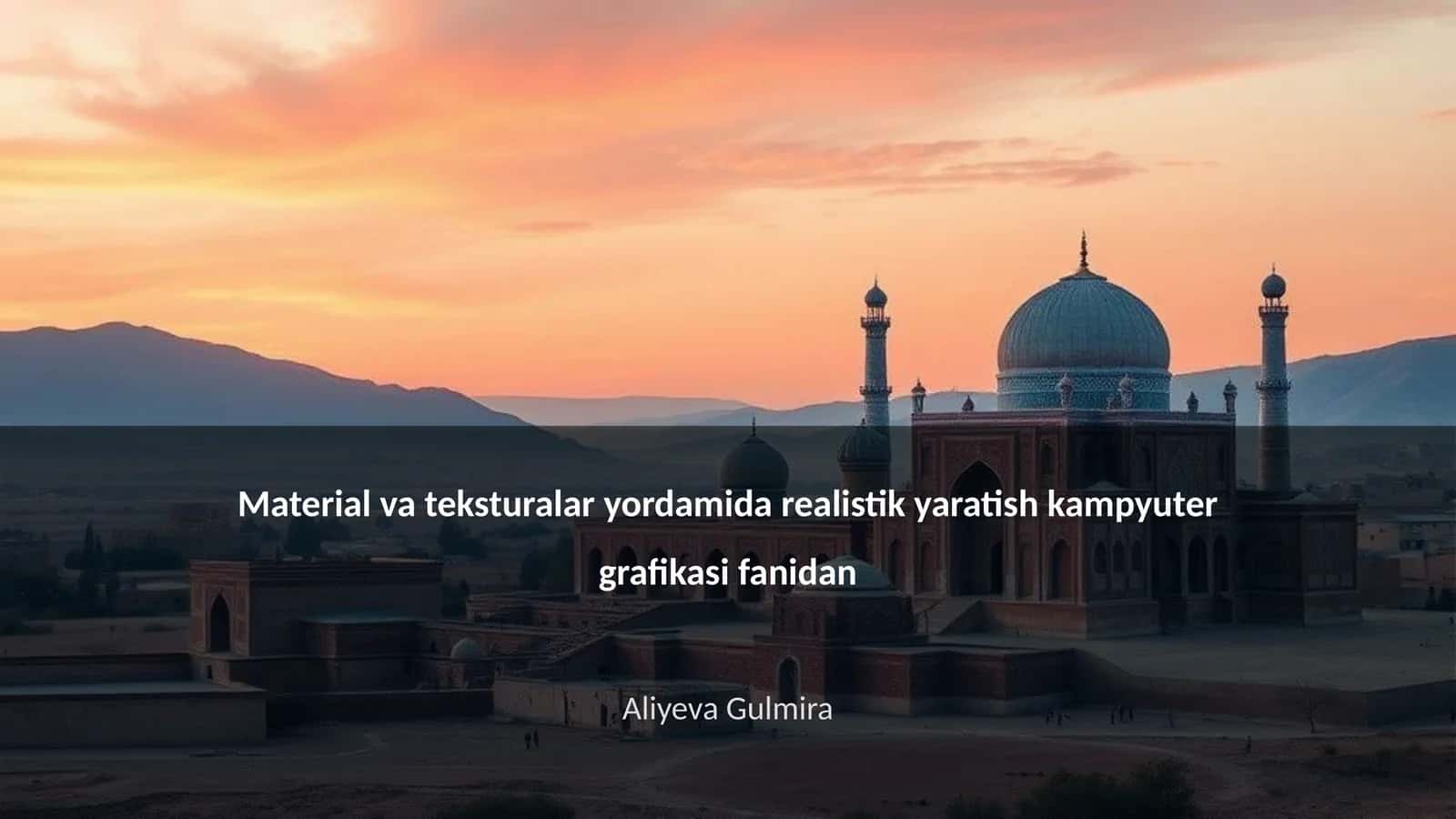 Material va teksturalar yordamida realistik yaratish kampyuter grafikasi fanidan 1