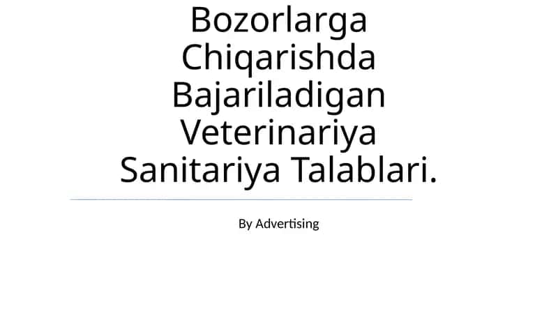Baliq Va Baliq Mahsulotlarini Bozorlarga Chiqarishda Bajariladigan Veterinariya Sanitariya Talablari 1