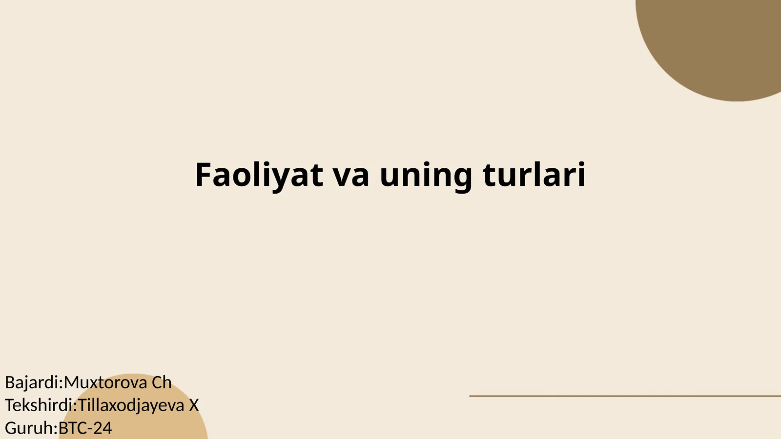 Psixologik Faoliyat va uning turlari 1