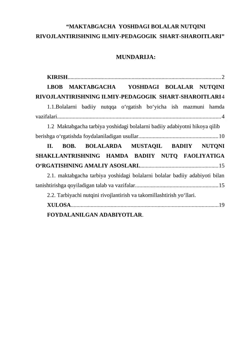 Maktabgacha yoshdagi bolalar nutqini rivojlandirishning ilmiy-pedagogik shart-sharoitlari 1