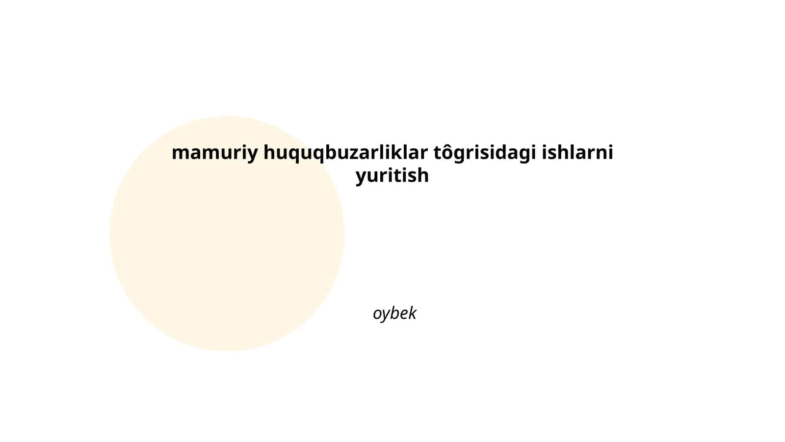 Ma'muriy huquqbuzarliklar tushunchasi 1