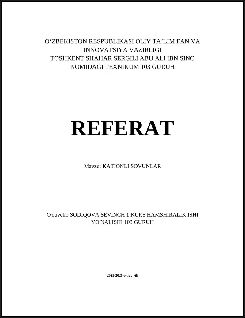 KATIONLI SOVUNLAR 1