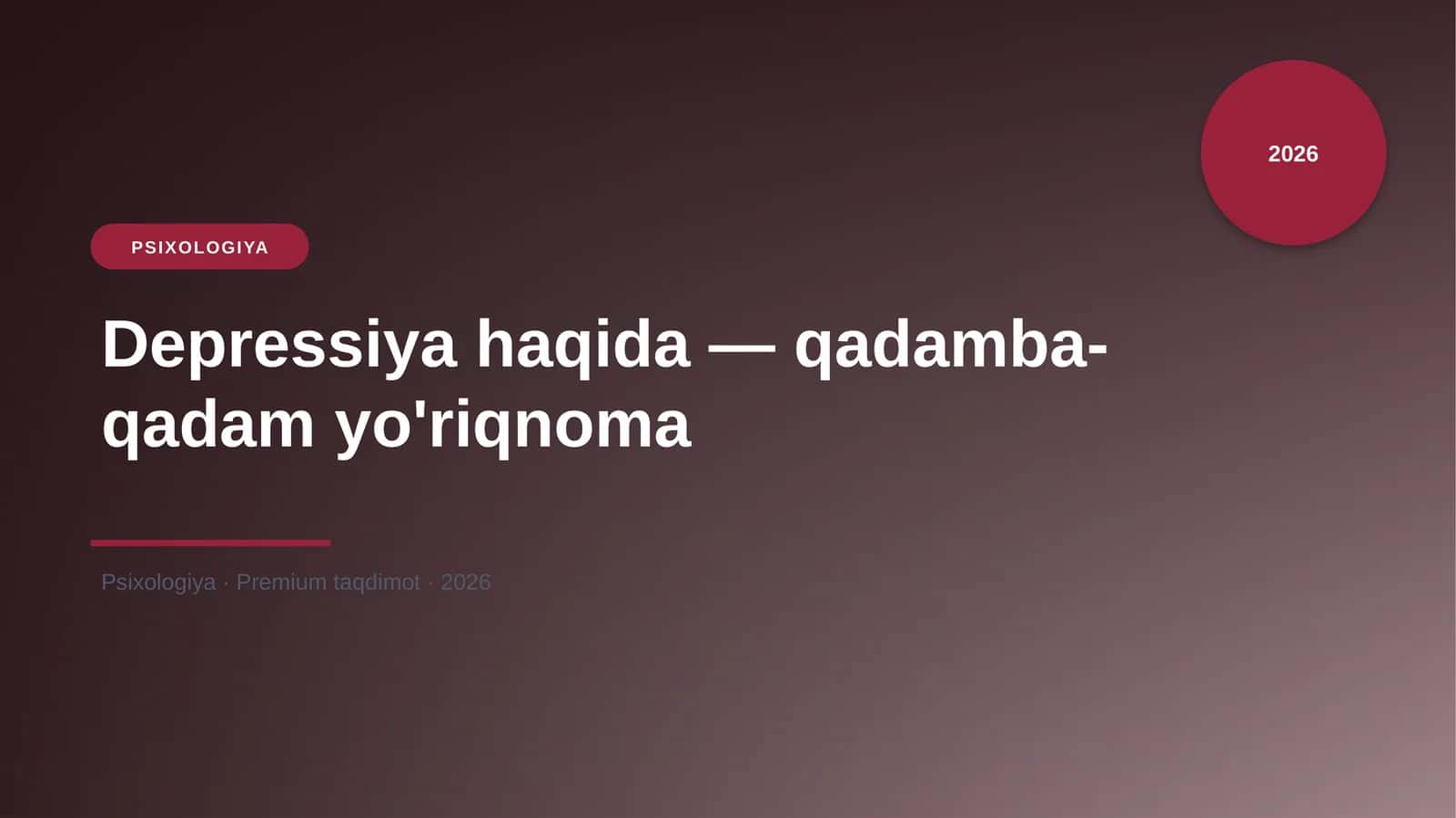 Depressiya haqida — qadamba-qadam yo'riqnoma 1