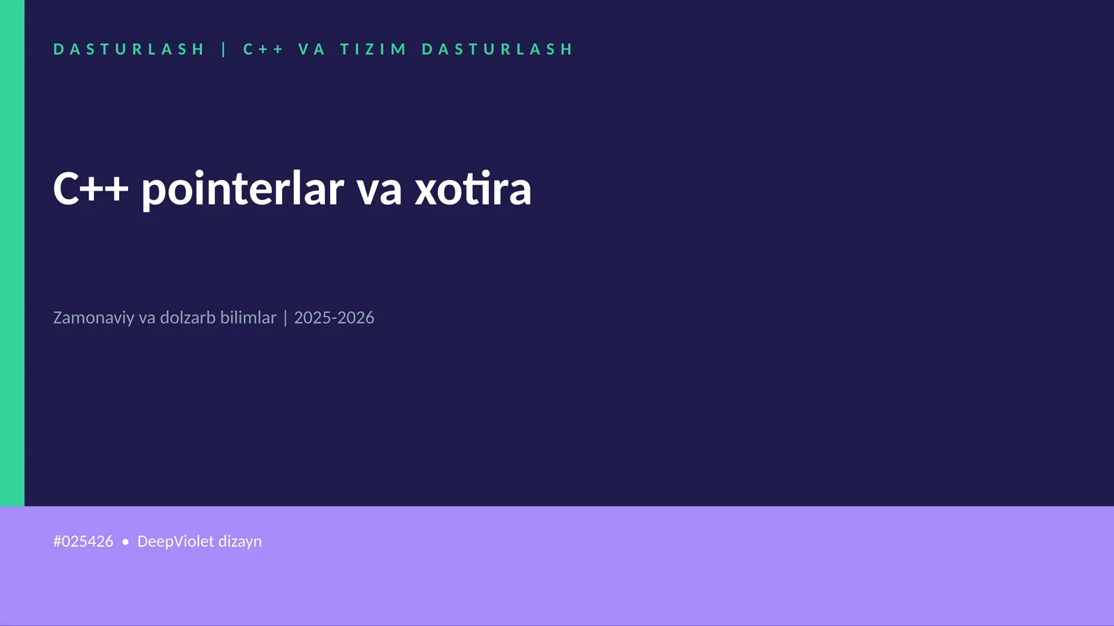 C++ VA TIZIM DASTURLASH 1