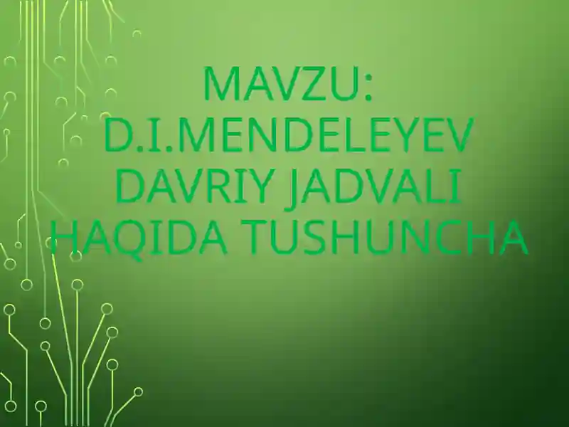 Mendeleyev davriy sistemasi