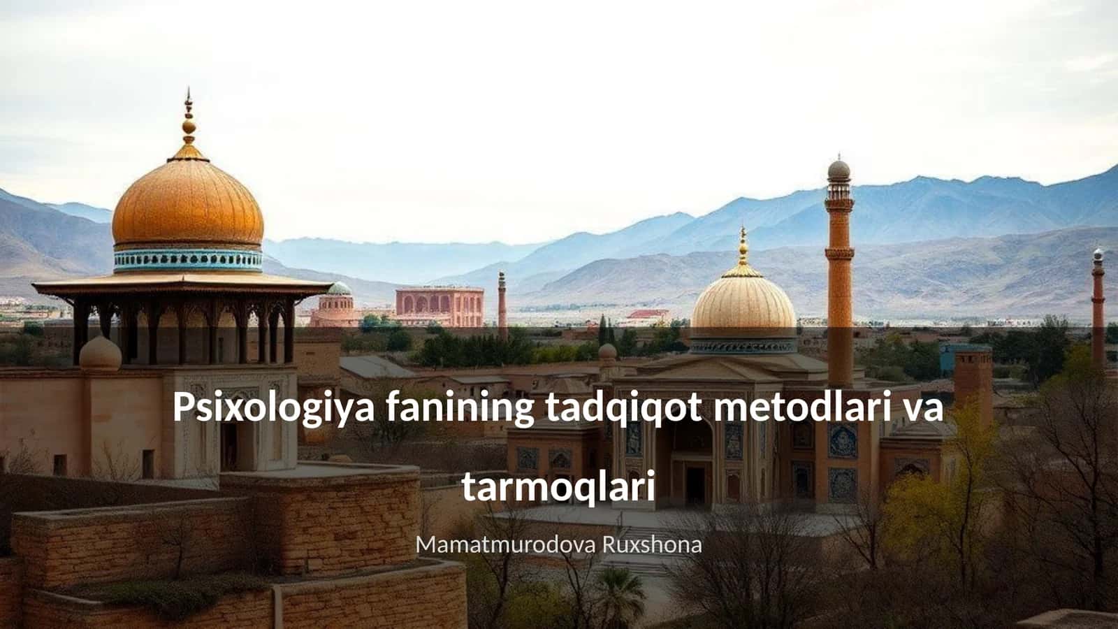 Psixologiya fanining tadqiqot metodlari va tarmoqlari 1