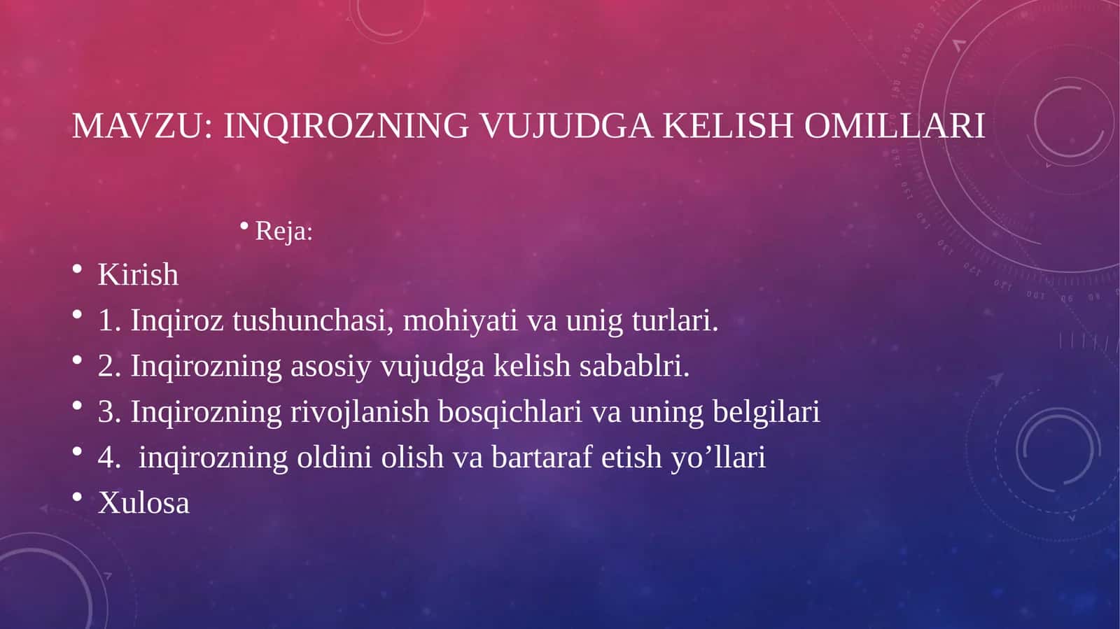 inqirozning vujudga kelish omillari 1