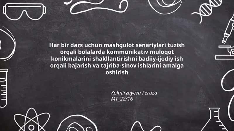 Har bir dars uchun mashgulot senariylari tuzish 1