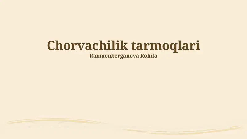 Qoramolchilik 1