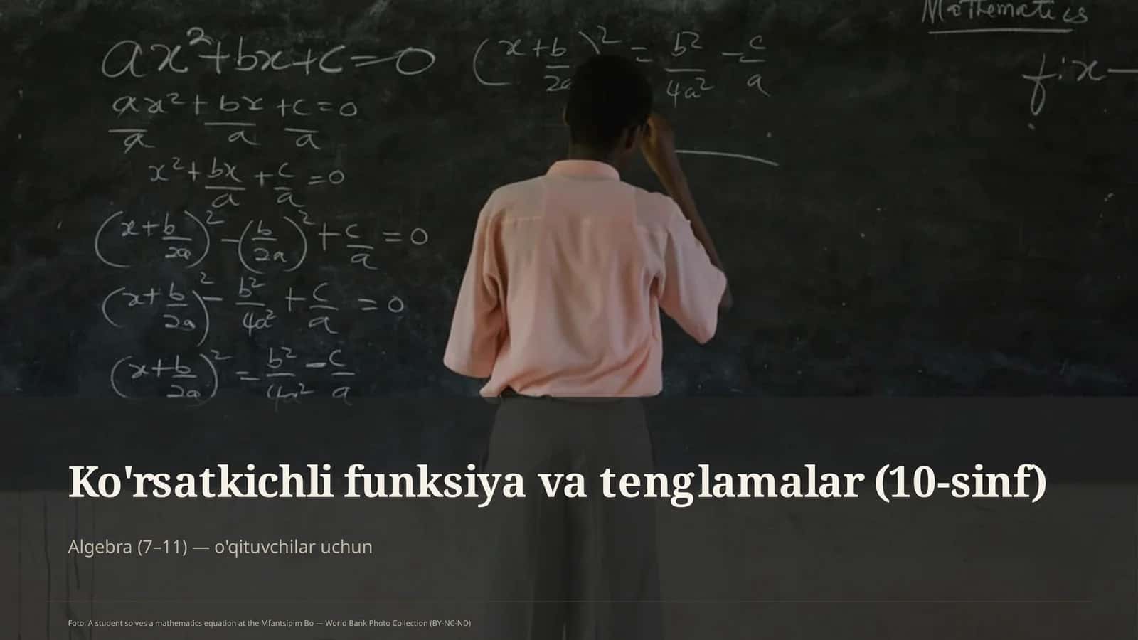 Ko'rsatkichli funksiya va tenglamalar (10-sinf) 1