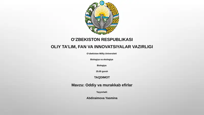 Oddiy va murakkab efirlar 1