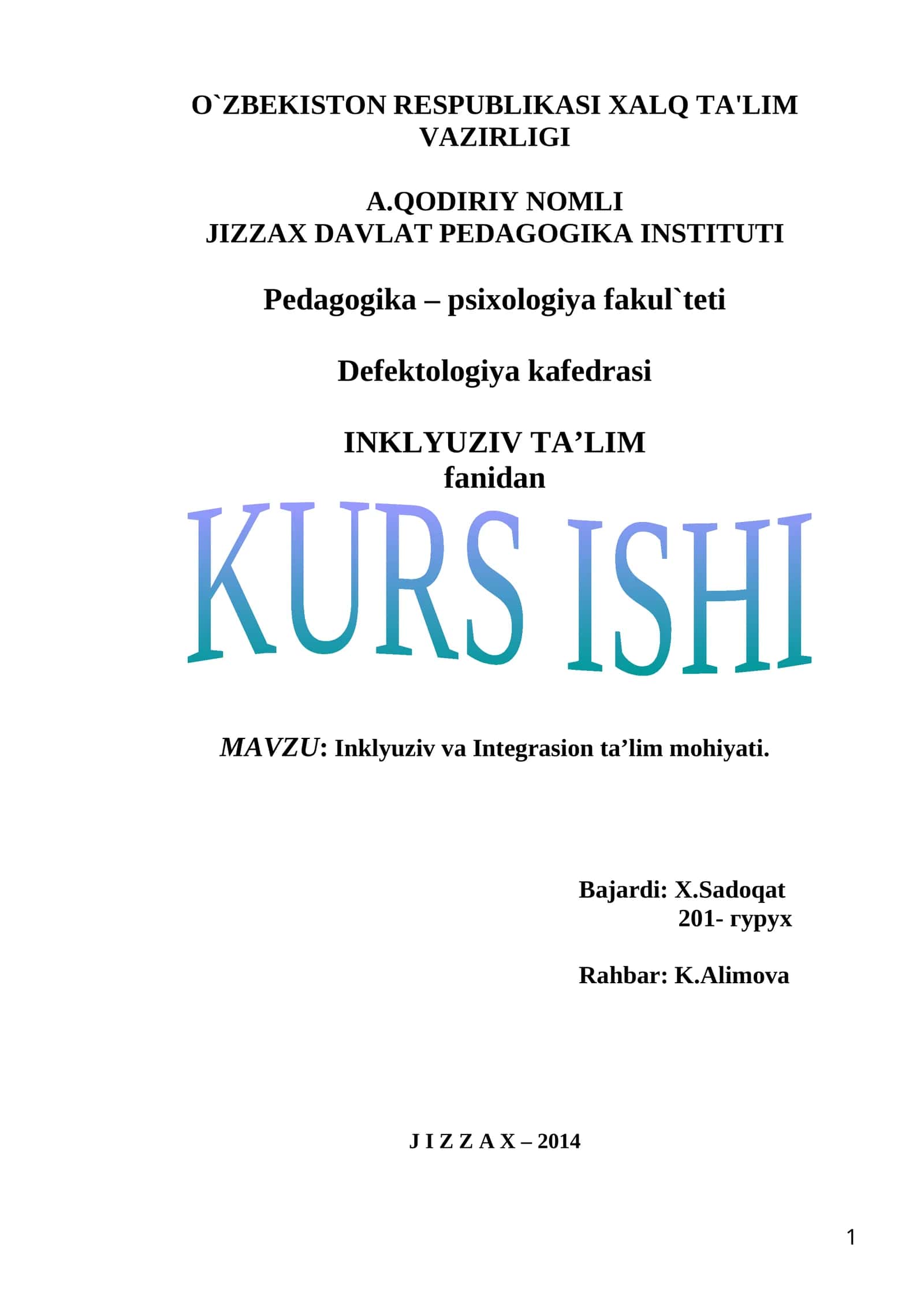 Inklyuziv va Integrasion ta’lim mohiyati 1