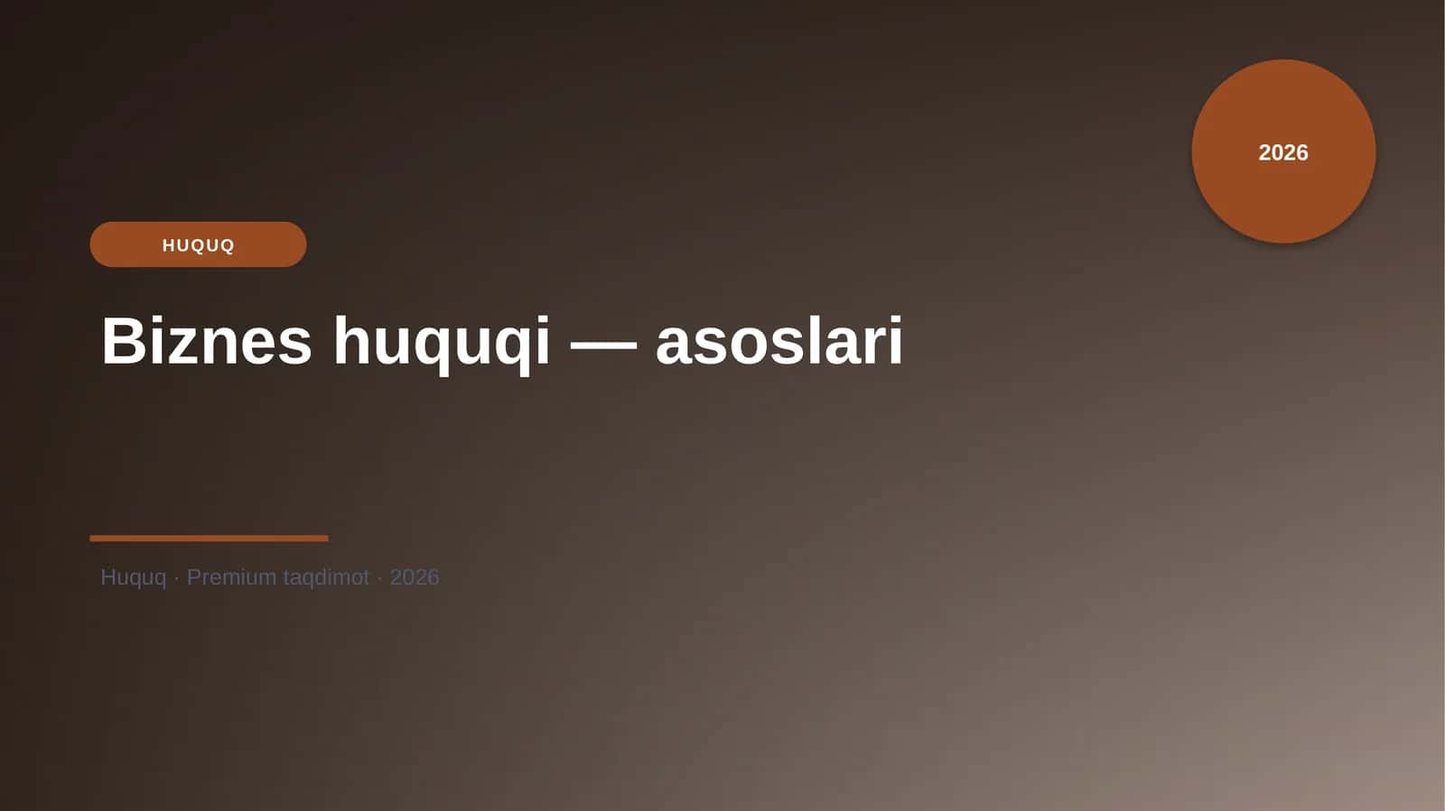 Biznes huquqi — asoslari 1